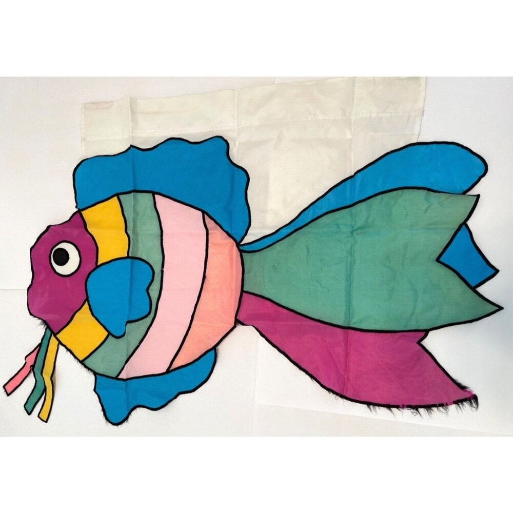 Tropical Fish Hanging Garden Flag Party Beach Pool Vacation Multicolor VTG READ